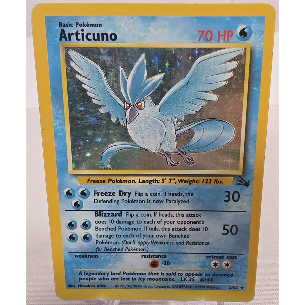 Pokemon Vintage ARTICUNO HOLO 2/62 Fossil NM